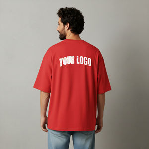 เสื้อยืดโอเวอร์ไซส์ผ้าเจอร์ซีย์คอตตอน 100% สีพื้นคุณภาพสูงสั่งทำพิเศษสำหรับผู้ชาย ปักโลโก้ตามแบบ คอกลม แขนเสื้อแบบริงเกอร์ - Product Image 6