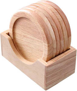 Posavasos de Madera Natural Hechos a Mano ALTAMASH CRAFT - Diseño Rústico Moderno Ecológico de 4 mm de Grosor, Tamaño y Logotipo Personalizables para Bebidas Frías/Calientes - Product Image 2