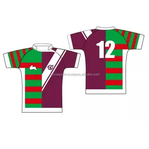 Maglia da Rugby multicolore con Design personalizzato per uomo con nome e logo della squadra di trasferimento termico maglie da Rugby di buona qualità