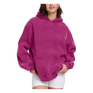 Sudadera con capucha unisex extragrande de poliéster y algodón con lavado ácido, estilo vintage, de felpa gruesa, para invierno, corte holgado - Product Image 3