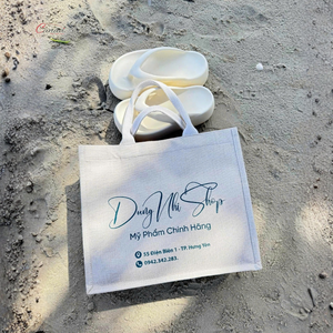 Sac fourre-tout réutilisable en jute 2026, sacs personnalisés pour mariage avec broderie de LOGO, impression numérique par transfert thermique sur soie, cadeau éco-responsable pour invités - Product Image 6
