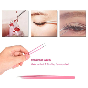 Wholesale Price Custom Logo J2 Japanese Stainless Steel Anti-Static Durable Eyelash Tweezers Beauty Tool Fiber Tip for Eyelash - Product Image 4
