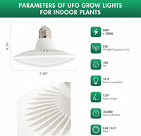 BAVAGREEN 30W E27 LED Kweeklamp Aluminium Behuizing IP65 Volspectrum UFO Bloei Plantenlamp Hoge Efficiëntie Binnenkweek