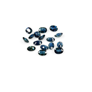 Saphirs bleu-vert naturels non traités, ovales calibrés 6x8mm, pierres précieuses de saphir bleu-vert naturelles facettées pour la création de bijoux - Product Image 5