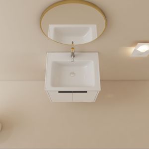 Mobile Bagno da 24 Pollici con Lavabo e Chiusura Ammortizzata, Ideale per Bagni Piccoli, con Funzione di Apertura e Chiusura Morbida - Product Image 5