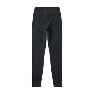 Black Color <b>Leggings</b> <b>with</b> <b>Pocket</b> High Waist Full Length Knitted Spandex Polyester Breathable Quick Dry Women's Activewear - Product Image 2