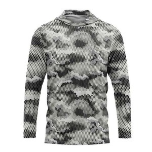 High Quality Men's Blue <b>Tie</b>-Dye Long Sleeve Fishing Hoodie UPF 50 Quick Dry Sublimation Print Polyester Top - Product Image 3