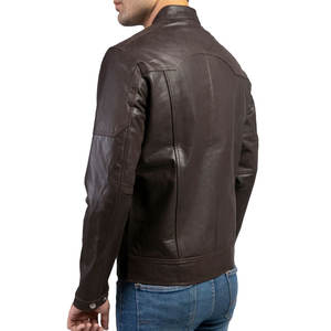 Veste en cuir véritable sur mesure pour homme, hiver, col montant, imperméable, respirante, coupe-vent, services OEM, haute qualité - Product Image 4