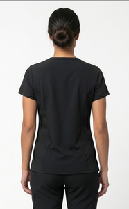 Women's Black <b>Scrub</b> <b>Top</b> With Front Pockets Hospital Uniform Wear - Product Image 4