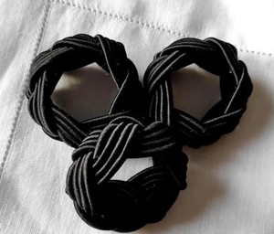 Anillos para Servilletas con Nudo Negro, Cuerda de Algodón, Decoración para Mesa de Boda - Product Image 1