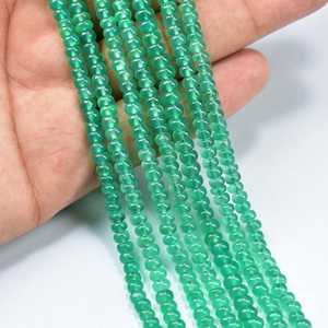 Cuentas de ónix verde natural lisas en forma de rondel, hebras de piedras preciosas de 4.5 mm, cuentas sueltas para la fabricación de collares y joyería, precio al por mayor. - Product Image 6