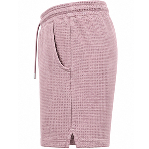 Shorts en tricot gaufré personnalisés pour hommes, vêtements décontractés d'été, tissu texturé, taille élastique, poches latérales, fabricant OEM, étiquette privée - Product Image 2