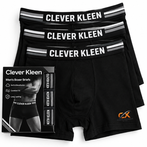 Calzoncillos bóxer Clever Kleen para hombre, paquete de 3, blancos, de talle medio, transpirables, de algodón y elastano, tejidos - Product Image 2