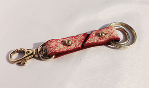 Porte-clés chaîne en cuir véritable, haute qualité, métal - Product Image 3