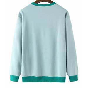 เสื้อสเวตเตอร์ถักสีฟ้าอ่อนแบบยูนิเซ็กซ์ คอกลม แขนยาว สีพื้น สวมใส่สบายทรงหลวม เหมาะสำหรับฤดูใบไม้ร่วง - Product Image 2
