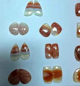 Piedras Preciosas Naturales Bio TASBIYA, Ónix Rojo Blanco Corte Rosa, 150 Quilates, Facetadas por un Lado, Piedras Sueltas para Joyería - Product Image 3