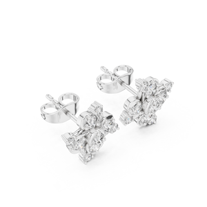 Boucles d'oreilles clous de luxe en argent avec diamants en grappe, certifiées IGI, bijoux fins tendance pour femme, idéales pour mariage, fiançailles, fête, cadeau - Product Image 2
