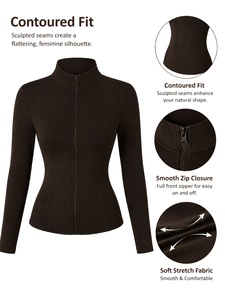 Womens Elite Training Yoga <b>Jacket</b> Full Sleeve Gym Running <b>Workout</b> <b>Jacket</b> Custom Logo OEM ODM Private Label Factory Manufacturer - Product Image 4