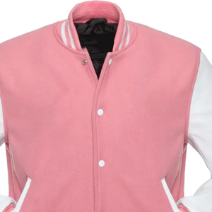 Vestes universitaires en laine rose en gros, vestes Letterman personnalisées avec logos grecs, streetwear pour sororités et fraternités, couleurs personnalisées - Product Image 6