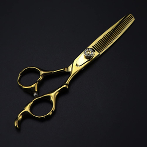 Ciseaux à effiler professionnels en acier inoxydable 6CR13 à pointe arrondie, pour droitiers, 32 dents, manche long, pour la coupe de cheveux - Product Image 4