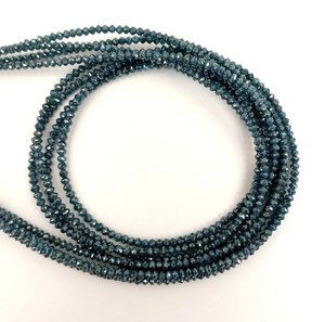 Perles Rondelles Facettées en Diamant Bleu Naturel 1,5-2,2 mm, Perles de Pierres Précieuses en Vrac pour la Fabrication de Bijoux en Gros - Product Image 3