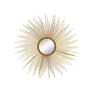 Luxury Glam Gold Starburst Metal Wall <b>Mirror</b> Decorative Round Iron <b>Mirror</b> With Layered Frame For Modern Living Room Wall Decor - Product Image 2