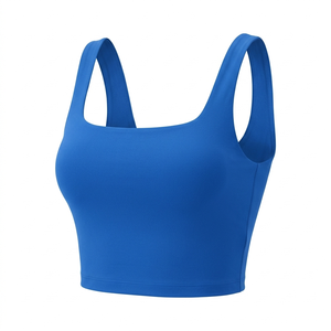 Female Sports Bra <b>square</b> neck Back <b>Adjustable</b> Straps Plus Size High Support Seamless - Product Image 3