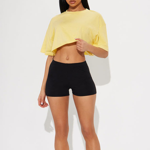 Camiseta Corta para Mujer, Personalizada, 100% Algodón, Cuello Redondo, Estilo Oversize, Venta al por Mayor - Product Image 3