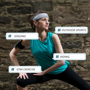 Solid Color Non-Slip <b>Sports</b> <b>Headband</b> Breathable Spandex Nylon Sweatband Women Yoga Gym Running Workout Thin Eco-Friendly 4.5cm - Product Image 2