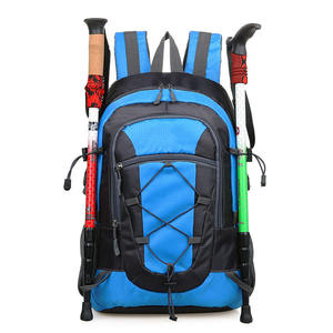 Blue Hiking <b>Backpack</b> Outdoor Camping Rucksack Trekking Pole Holder Front Bungee Cord Water Resistant Travel Bag - Product Image 1