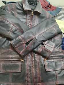 Chaqueta de Motociclista de Cuero Vacuno Genuino para Hombre, Corte Ajustado, Cuello Camisero, Cierre de Cremallera, Estilo Otoñal - Product Image 6