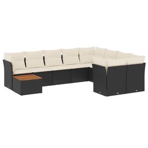 Conjunto de Sofás Modulares Grandes de Ratán PE Negro para Jardín, Muebles Modulares Elegantes para Exteriores - Product Image 2