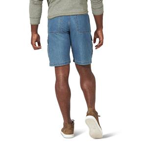 Pantalones Cortos Cargo de Lana Azul Lavada para Hombre, Cintura Media Elástica, Casuales, Sólidos, Tipo Bermuda, 100% Algodón, Ecológicos y Transpirables - Product Image 2