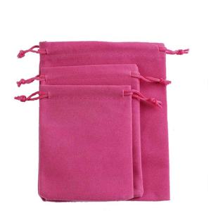 Earring Jewelry <b>Velvet</b> Small Drawstring Suede <b>Bag</b> Coin <b>Bag</b> With Foil Silver Logo - Product Image 1