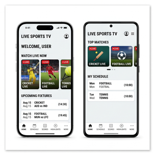 Aplicación de Transmisión de Deportes en Vivo RoyalCraft Enterprise, Vea Partidos en Vivo, Puntuaciones, Reseñas, Noticias Deportivas - Product Image 1