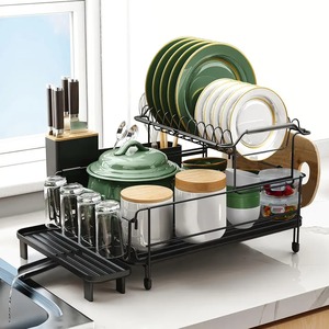 Étagère de rangement en métal noir robuste avec support pour barre de musculation, support décoratif en métal pour cuisine, hôtel, restaurant - Product Image 4