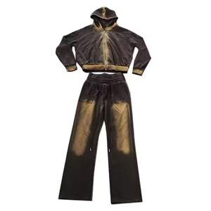 Ensemble de survêtement pour homme en coton 100% de haute qualité, pantalon de survêtement et sweat-shirt surdimensionnés, streetwear pour l'hiver - Product Image 3