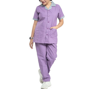 Wholesale Custom Design Plain Fashion Wear Nursing <b>Scrub</b> Suit New Design Multi Pockets Elastic Waist V Neck Women's <b>Scrub</b> Suits - Product Image 4