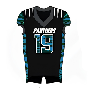 Maillot de football junior pour adulte, manches courtes, col en V, séchage rapide, équipe Panthers, noir, blanc, rouge, bleu, marine, vert, jaune, orange, taille XL - Product Image 1