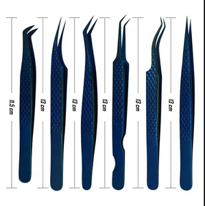 Pinces à cils professionnelles personnalisées pour maquillage, pinces à cils 3D pour extensions de cils, en acier inoxydable durable, longueur 10 mm, vente en gros - Product Image 3