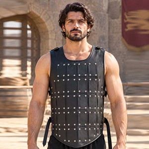 Armadura de Caballero Vikingo Medieval, Brigandina de Cuero Negro, Disfraz Hecho a Mano con Hebilla Frontal, Túnica de Cuero para Hombre, LARP, Cosplay, Renacimiento - Product Image 2