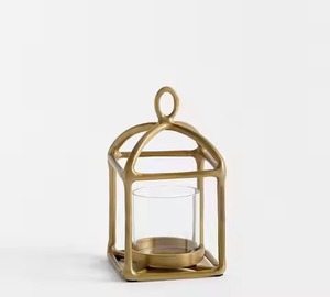 Golden <b>Brass</b> <b>Lantern</b> Candle Holder for Home Decoration Indoor Outdoor Use Durable Metal Design - Product Image 6