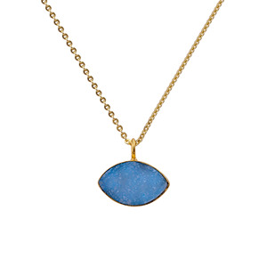 Collar con Colgante de Drusa Natural, Joyería Boho Chic Hecha a Mano en Latón Chapado en Oro de 18K para Mujer, Proveedor Mayorista - Product Image 2