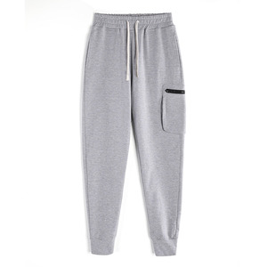 Pantalones Jogger Cargo Grises para Hombre, Cintura Elástica con Cordón, Múltiples Bolsillos, Estilo Casual, Ligeros, Transpirables, de Poliéster - Product Image 1