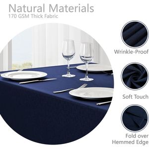 Tovaglia Rettangolare 52x70 Pollici Impermeabile in Lino Testurizzato, Resistente alle Macchie e alle Pieghe, Lavabile, Tessuto Decorativo per Tavolo - Product Image 4