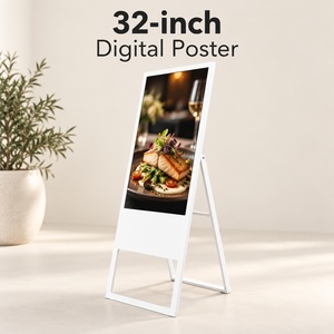 Pantalla Comercial Plegable de 32 Pulgadas con Marco en A, Tablero de Menú, Pantalla Digital con Android/Windows, WiFi, Señalización Digital LCD, Cartel Publicitario - Product Image 1