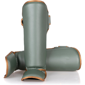 Protections de tibia en cuir PU, design anatomique, équipement de protection pour le sparring MMA - Product Image 2