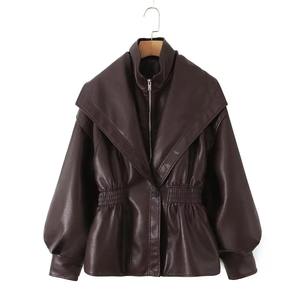 Chaqueta de Cuero PU para Mujer, Casual, Elegante, de Manga Larga, Transpirable, Ligera, Prenda Exterior de Moda, Personalizada - Product Image 2