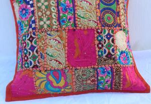 Nueva llegada surtido Sari Patchwork funda de cojín bordado Patchwork funda de almohada para la decoración del hogar - Product Image 4
