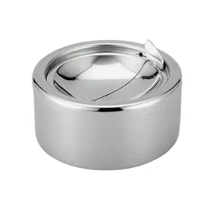 Eye Catching Stainless Steel Square Desktop <b>Ashtray</b> with Embossed Pattern Minimalist Design for Home Use - Product Image 3